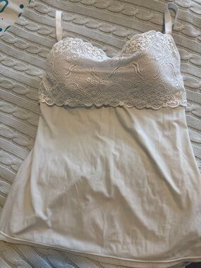 Lace Trim Camisole Slip in Light Ivory